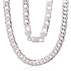 Hõbekett Double rombo 6 mm , kantide teemanttöötlus, 55, 33.2 g, Hõbe 925 proov