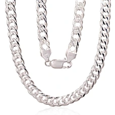 Hõbekett Double rombo 6 mm , kantide teemanttöötlus, 55, 33.7 g, Hõbe 925 proov
