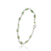 Серебряный браслет, Серебро 925 проба, Цирконы