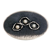 Hõbepross, 9.4 g, Hõbe 925 proov, oksüüd (kate), Pärlitest