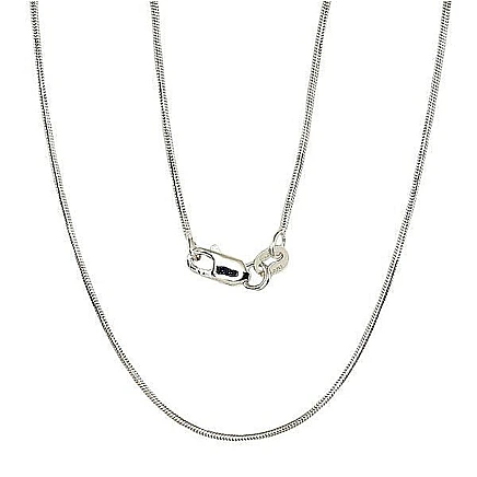Ketid,  - Hõbekett Snake 1 mm, Hõbe 925 proov, roodium (kate)