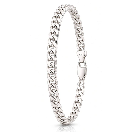 Hõbekett Curb 6 mm, Hõbe 925 proov