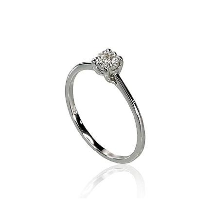 Kalliskividega,  - Kuldsõrmus, 16.5, 1.54 g, Valge Kuld 585 proov, Briljant