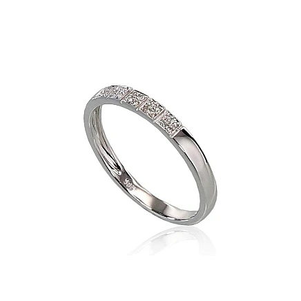 Kalliskividega,  - Kuldsõrmus, 18.5, 1.72 g, Valge Kuld 585 proov, Briljant, Sõrmuse paksus 3mm