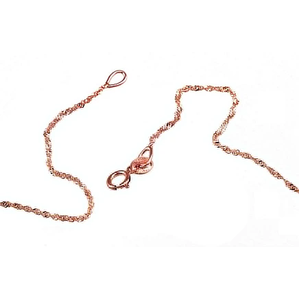 Ketid,  - Kuldkett Singapore 1 mm , kantide teemanttöötlus, 42, 0.79 g, Punane Kuld 585 proov