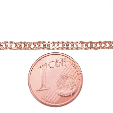 Meestele,  - Kuldkett Double rombo 2.5 mm , kantide teemanttöötlus, 50, 4.59 g, Punane Kuld 585 proov