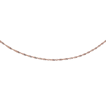 Ketid,  - Kuldkett Singapore 1.5 mm , kantide teemanttöötlus, 42, 1.68 g, Punane Kuld 585 proov