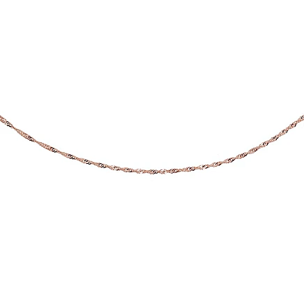 Ketid,  - Kuldkett Singapore 1.5 mm , kantide teemanttöötlus, 45, 1.79 g, Punane Kuld 585 proov