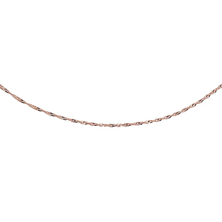Ketid,  - Kuldkett Singapore 1.5 mm , kantide teemanttöötlus, 55, 2.14 g, Punane Kuld 585 proov