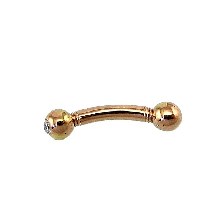 Kulmu,  - Kuldpiercing kulmudele, 0.48 g, Punane Kuld 585 proov, Tsirkonid