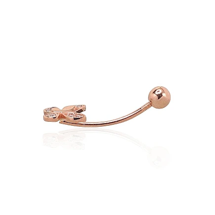 Nabale,  - Kuldpiercing nabale, 0.99 g, Punane Kuld 585 proov, Tsirkonid