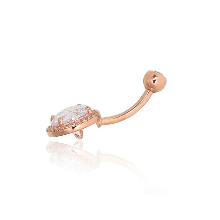 Nabale,  - Kuldpiercing nabale, 1.9 g, Punane Kuld 585 proov, Tsirkonid