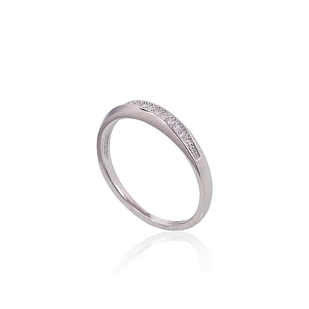 Naiste,  - Hõbesõrmus, 17.5, 1.8 g, Hõbe 925 proov, roodium (kate), Tsirkonid