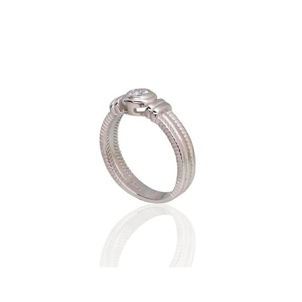 Kihlasõrmused,  - Hõbesõrmus, 17.5, 4.2 g, Hõbe 925 proov, roodium (kate), Tsirkonid
