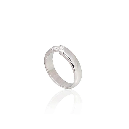Kihlasõrmused,  - Hõbesõrmus, 18, 4.5 g, Hõbe 925 proov, roodium (kate), Tsirkonid