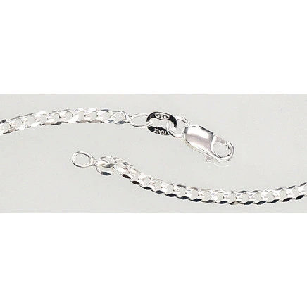 Meestele,  - Hõbekett Curb 2.5 mm , kantide teemanttöötlus, 70, 7.6 g, Hõbe 925 proov