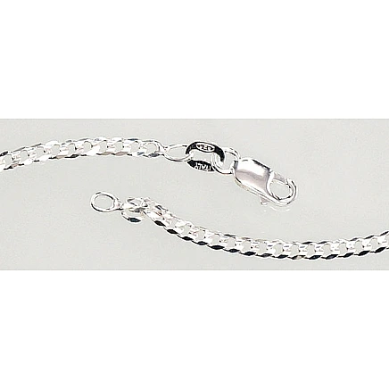 Meestele,  - Hõbekett Curb 2.5 mm , kantide teemanttöötlus, 70, 7.8 g, Hõbe 925 proov