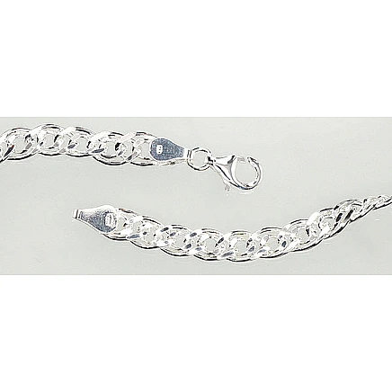 Ketid,  - Hõbekett Crandmother 6 mm , kantide teemanttöötlus, 50, 23.4 g, Hõbe 925 proov