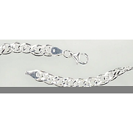 Ketid,  - Hõbekett Crandmother 6 mm , kantide teemanttöötlus, 50, 23.5 g, Hõbe 925 proov
